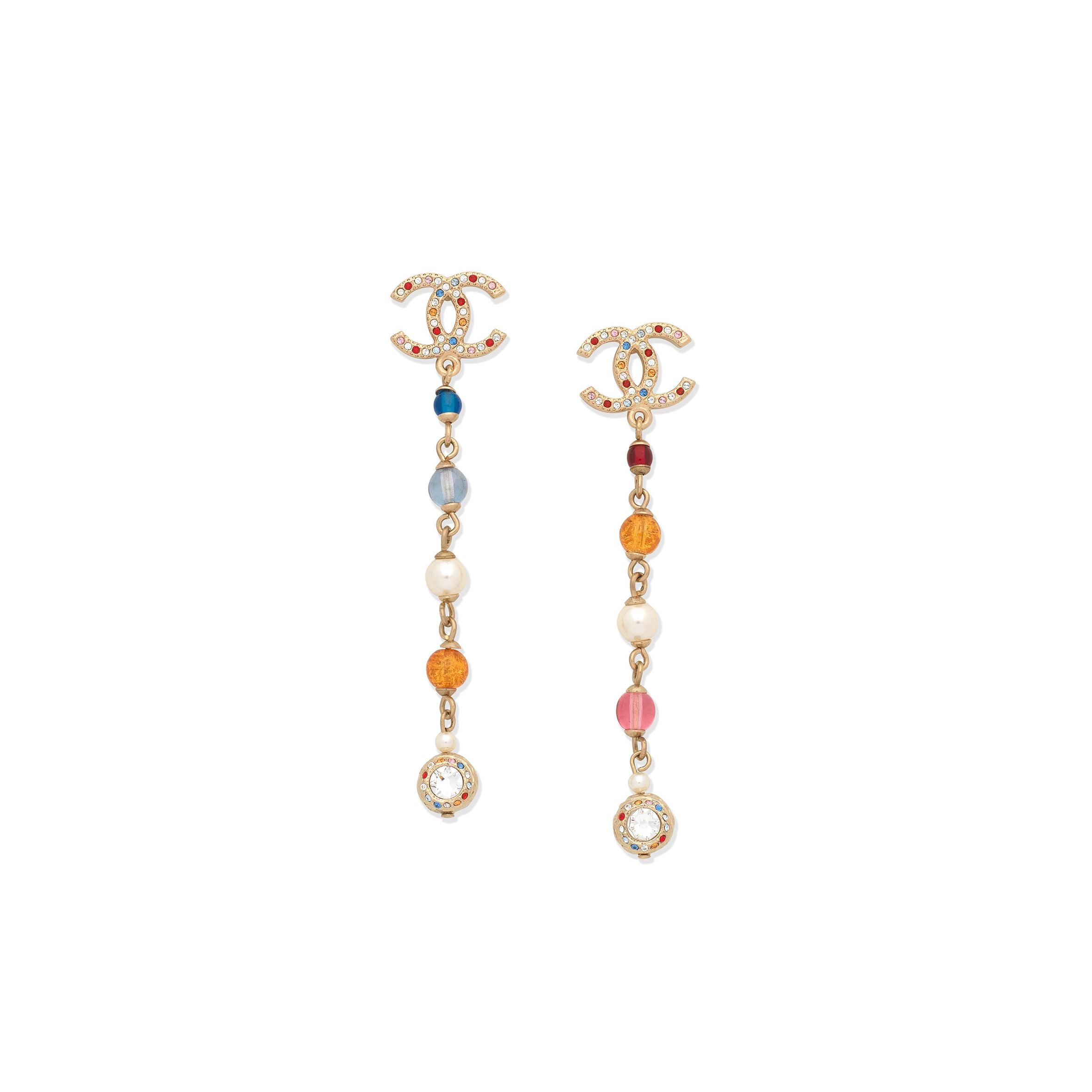 Ch**el multicolour cc drop earrings